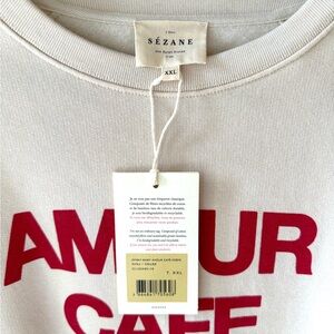 Sézane Amour Cafe Creme Sweatshirt NWT